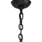 Meyda Lighting Wildlife at Dusk 34" 4-Light Textured Black Inverted Pendant Light With Amber Mica Shade Glass
