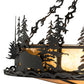 Meyda Lighting Wildlife at Dusk 34" 4-Light Textured Black Inverted Pendant Light With Amber Mica Shade Glass
