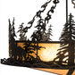 Meyda Lighting Wildlife at Dusk 34" 4-Light Textured Black Inverted Pendant Light With Amber Mica Shade Glass