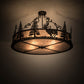 Meyda Lighting Wildlife at Dusk 36" 4-Light Oil Rubbed Bronze Semi-flush Mount Light With Silver Mica Shade Glass