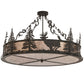 Meyda Lighting Wildlife at Dusk 36" 4-Light Oil Rubbed Bronze Semi-flush Mount Light With Silver Mica Shade Glass