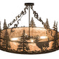Meyda Lighting Wildlife at Dusk 36" 4-Light Oil Rubbed Bronze Semi-flush Mount Light With Silver Mica Shade Glass