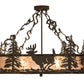 Meyda Lighting Wildlife at Dusk 36" 4-Light Oil Rubbed Bronze Semi-flush Mount Light With Silver Mica Shade Glass