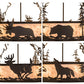 Meyda Lighting Wildlife at Dusk 36" 4-Light Oil Rubbed Bronze Semi-flush Mount Light With Silver Mica Shade Glass