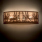 Meyda Lighting Wildlife at Dusk 36" 4-Light Rust Wall Sconce With Silver Mica Shade Glass