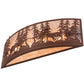 Meyda Lighting Wildlife at Dusk 36" 4-Light Rust Wall Sconce With Silver Mica Shade Glass