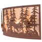 Meyda Lighting Wildlife at Dusk 36" 4-Light Rust Wall Sconce With Silver Mica Shade Glass