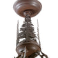 Meyda Lighting Wildlife at Dusk 38" 4-Light Cafe Noir Inverted Pendant Light With Silver Mica Shade Glass