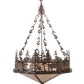 Meyda Lighting Wildlife at Dusk 38" 4-Light Cafe Noir Inverted Pendant Light With Silver Mica Shade Glass