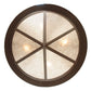 Meyda Lighting Wildlife at Dusk 38" 4-Light Cafe Noir Inverted Pendant Light With Silver Mica Shade Glass