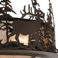 Meyda Lighting Wildlife at Dusk 38" 4-Light Cafe Noir Inverted Pendant Light With Silver Mica Shade Glass