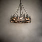 Meyda Lighting Wildlife at Dusk 56" 15-Light Light Burnished Antique Copper Chandelier With Silver Mica Shade Glass and Fan