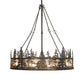 Meyda Lighting Wildlife at Dusk 56" 15-Light Light Burnished Antique Copper Chandelier With Silver Mica Shade Glass and Fan