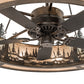 Meyda Lighting Wildlife at Dusk 56" 15-Light Light Burnished Antique Copper Chandelier With Silver Mica Shade Glass and Fan