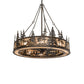 Meyda Lighting Wildlife at Dusk 56" 15-Light Light Burnished Antique Copper Chandelier With Silver Mica Shade Glass and Fan