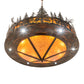 Meyda Lighting Wildlife at Dusk 62" 14-Light Dark Burnished Antique Copper Inverted Pendant Light With Amber Mica Shade Glass