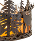 Meyda Lighting Wildlife at Dusk 62" 14-Light Dark Burnished Antique Copper Inverted Pendant Light With Amber Mica Shade Glass