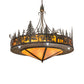 Meyda Lighting Wildlife at Dusk 62" 14-Light Dark Burnished Antique Copper Inverted Pendant Light With Amber Mica Shade Glass