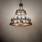 Meyda Lighting Wildlife at Dusk 72" 12-Light 2-Tier Textured Black Pendant Light With Silver Mica Shade Glass