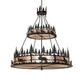 Meyda Lighting Wildlife at Dusk 72" 12-Light 2-Tier Textured Black Pendant Light With Silver Mica Shade Glass