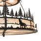 Meyda Lighting Wildlife at Dusk 72" 12-Light 2-Tier Textured Black Pendant Light With Silver Mica Shade Glass