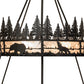 Meyda Lighting Wildlife at Dusk 72" 12-Light 2-Tier Textured Black Pendant Light With Silver Mica Shade Glass