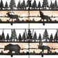 Meyda Lighting Wildlife at Dusk 72" 12-Light 2-Tier Textured Black Pendant Light With Silver Mica Shade Glass