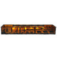 Meyda Lighting Wildlife at Dusk 81" 12-Light Textured Black Flush Mount Light With Amber and Silver Mica Shade Glass