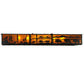 Meyda Lighting Wildlife at Dusk 81" 12-Light Textured Black Flush Mount Light With Amber and Silver Mica Shade Glass