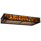Meyda Lighting Wildlife at Dusk 81" 12-Light Textured Black Flush Mount Light With Amber and Silver Mica Shade Glass