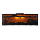 Meyda Lighting Wildlife at Dusk 81" 12-Light Textured Black Flush Mount Light With Amber and Silver Mica Shade Glass
