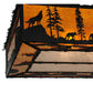 Meyda Lighting Wildlife at Dusk 81" 12-Light Textured Black Flush Mount Light With Amber and Silver Mica Shade Glass