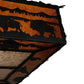 Meyda Lighting Wildlife at Dusk 81" 12-Light Textured Black Flush Mount Light With Amber and Silver Mica Shade Glass