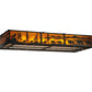 Meyda Lighting Wildlife at Dusk 81" 12-Light Textured Black Flush Mount Light With Amber and Silver Mica Shade Glass