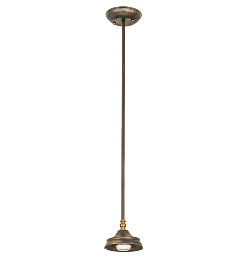 Meyda Lighting Wildlife at Dusk 9" Light Burnished Antique Copper Mini Pendant Light With Silver Mica Shade Glass