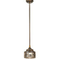 Meyda Lighting Wildlife at Dusk 9" Light Burnished Antique Copper Mini Pendant Light With Silver Mica Shade Glass