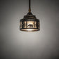 Meyda Lighting Wildlife at Dusk 9" Light Burnished Antique Copper Mini Pendant Light With Silver Mica Shade Glass