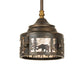 Meyda Lighting Wildlife at Dusk 9" Light Burnished Antique Copper Mini Pendant Light With Silver Mica Shade Glass