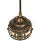 Meyda Lighting Wildlife at Dusk 9" Light Burnished Antique Copper Mini Pendant Light With Silver Mica Shade Glass