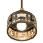 Meyda Lighting Wildlife at Dusk 9" Light Burnished Antique Copper Mini Pendant Light With Silver Mica Shade Glass