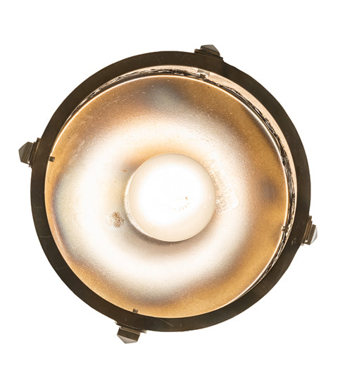 Meyda Lighting Wildlife at Dusk 9" Light Burnished Antique Copper Mini Pendant Light With Silver Mica Shade Glass