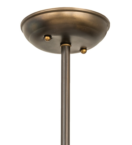 Meyda Lighting Wildlife at Dusk 9" Light Burnished Antique Copper Mini Pendant Light With Silver Mica Shade Glass