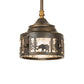 Meyda Lighting Wildlife at Dusk 9" Light Burnished Antique Copper Mini Pendant Light With Silver Mica Shade Glass
