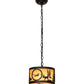 Meyda Lighting Wildlife at Pine Lake 10" 3-Light Textured Black Pendant Light With Ambra Siena Idalight Shade