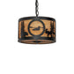 Meyda Lighting Wildlife at Pine Lake 10" 3-Light Textured Black Pendant Light With Ambra Siena Idalight Shade