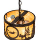 Meyda Lighting Wildlife at Pine Lake 10" 3-Light Textured Black Pendant Light With Ambra Siena Idalight Shade