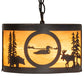 Meyda Lighting Wildlife at Pine Lake 10" 3-Light Textured Black Pendant Light With Ambra Siena Idalight Shade