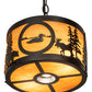 Meyda Lighting Wildlife at Pine Lake 10" 3-Light Textured Black Pendant Light With Ambra Siena Idalight Shade