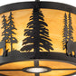 Meyda Lighting Wildlife at Pine Lake 10" 3-Light Textured Black Pendant Light With Ambra Siena Idalight Shade
