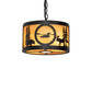 Meyda Lighting Wildlife at Pine Lake 10" 3-Light Textured Black Pendant Light With Ambra Siena Idalight Shade